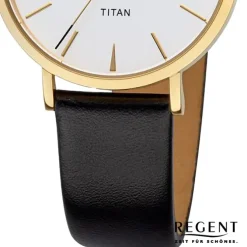 Regent Damen Armbanduhr Analog Lederarmband schwarz UR2094104