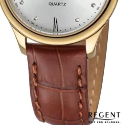 Regent Damen Armbanduhr Analog Lederarmband schwarz UR2104084