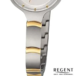 Regent Damen Armbanduhr Analog Metallarmband silber gold URF1337