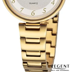 Regent Damen Armbanduhr Analog Metallarmband gold UR2214046
