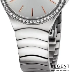 Regent Damen Armbanduhr Analog Metallarmband silber UR2252811