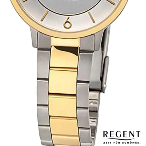Regent Damen Armbanduhr Analog Metallarmband silber gold URF1340