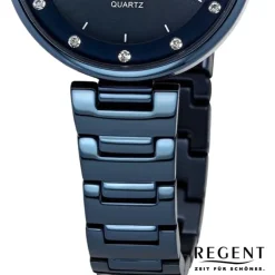 Regent Damen Armbanduhr Analog Metallarmband dunkelblau UR2254041