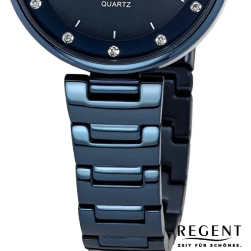 Regent Damen Armbanduhr Analog Metallarmband dunkelblau UR2254041