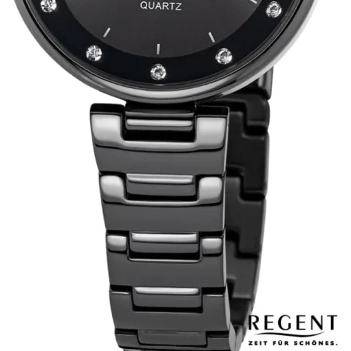Regent Damen Armbanduhr Analog Metallarmband dunkelgrau UR2254043