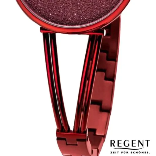 Regent Damen Armbanduhr Analog Metallarmband rot URBA683