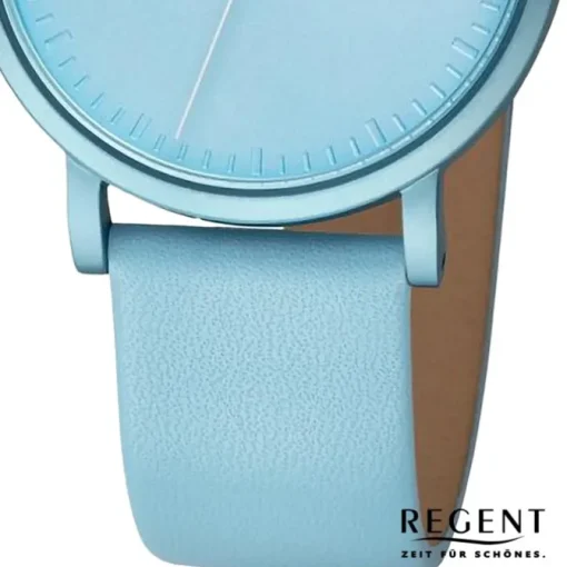 Regent Damen Armbanduhr Analog Lederarmband türkis URBA804
