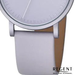 Regent Damen Armbanduhr Analog Lederarmband lila URBA805