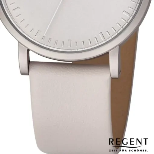 Regent Damen Armbanduhr Analog Lederarmband grau URBA810