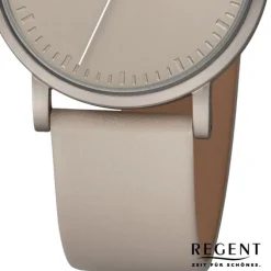 Regent Damen Armbanduhr Analog Lederarmband taupe URBA811