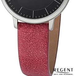 Regent Damen Armbanduhr Analog Lederarmband rot URF1245
