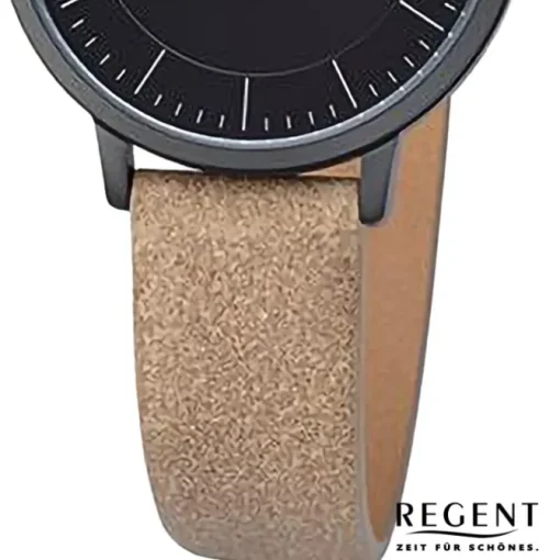 Regent Damen Armbanduhr Analog Lederarmband gold URF1247