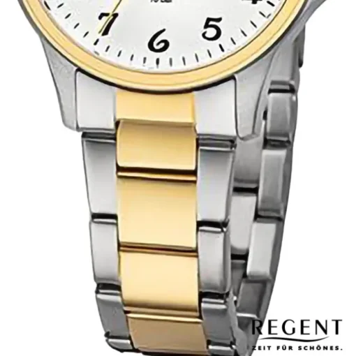 Regent Damen Armbanduhr Analog Metallarmband silber gold URF1460