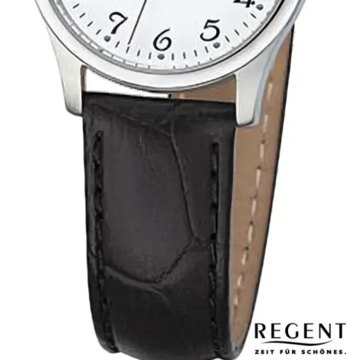 Regent Damen Armbanduhr Analog Lederarmband schwarz URF1249