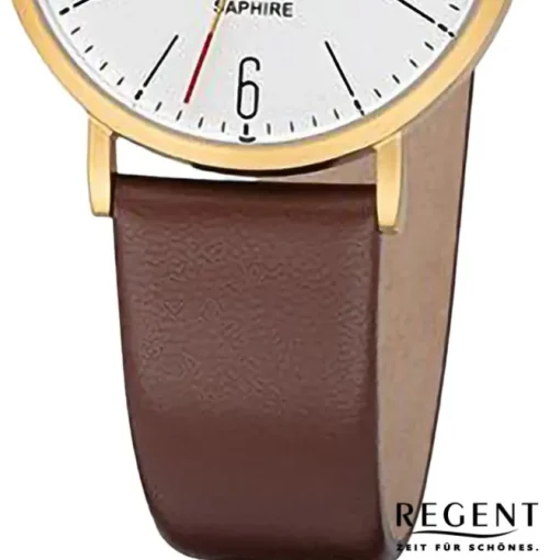 Regent Damen Armbanduhr Analog Lederarmband braun URF1320