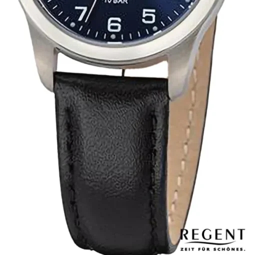 Regent Damen Armbanduhr Analog Lederarmband schwarz URF1322