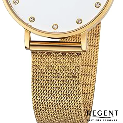 Regent Damen Armbanduhr Analog Metallarmband gold URF1330