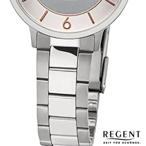 Regent Damen Armbanduhr Analog Metallarmband silber URF1339