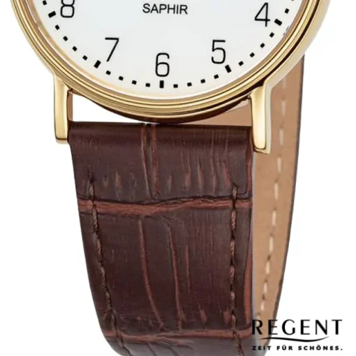 Regent Damen Armbanduhr Analog Lederarmband braun URF1430