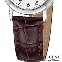 Regent Damen Armbanduhr Analog Lederarmband braun URF1443