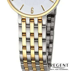 Regent Damen Armbanduhr Analog Metallarmband silber gold URF1486