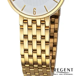 Regent Damen Armbanduhr Analog Metallarmband gold URF1487
