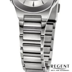 Regent Damen Armbanduhr Analog Metallarmband silber URF1488