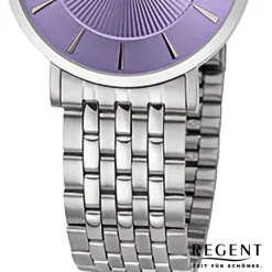 Regent Damen Armbanduhr Analog Metallarmband silber URF1491