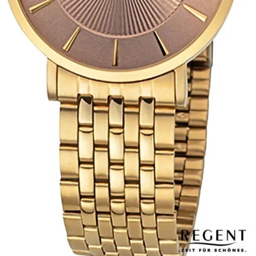 Regent Damen Armbanduhr Analog Metallarmband gold URF1494
