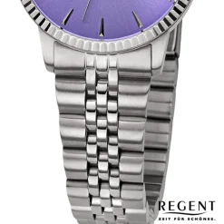Regent Damen Armbanduhr Analog Metallarmband silber URF1499