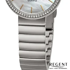 Regent Damen Armbanduhr Analog Metallarmband silber URF1505