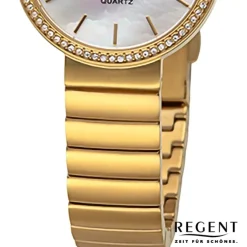Regent Damen Armbanduhr Analog Metallarmband gold URF1506
