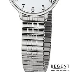 Regent Damen Armbanduhr Analog Edelstahlarmband silber URF1510