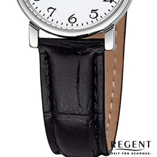 Regent Damen Armbanduhr Analog Lederarmband schwarz URF1561