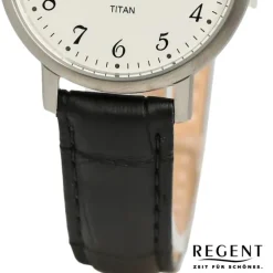 Regent Damen Armbanduhr Analog Lederarmband schwarz UR2094051