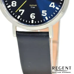 Regent Damen Armbanduhr Analog Lederarmband dunkelblau UR2114077