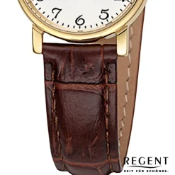 Regent Damen Armbanduhr Analog Lederarmband braun URF1560