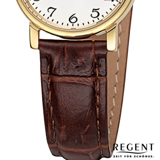 Regent Damen Armbanduhr Analog Lederarmband braun URF1560