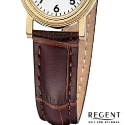 Regent Damen Armbanduhr Analog Lederarmband braun URF1306