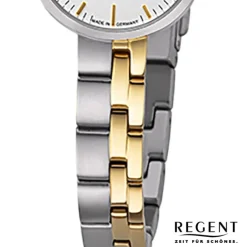 Regent Damen Armbanduhr Analog GM-2124 Quarz-Uhr Titanband bicolor URGM2124