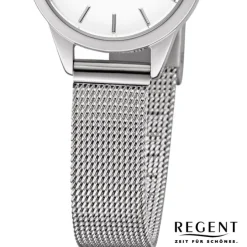 Regent Damen Armbanduhr Analog F-1165 Quarz-Uhr Metall silber URF1165