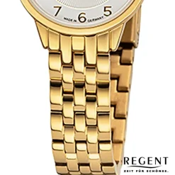 Regent Damen Armbanduhr Analog GM-2129 Quarz-Uhr Metallband gold URGM2129