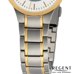 Regent Damen Armbanduhr Analog Metallarmband silber gold URBA713