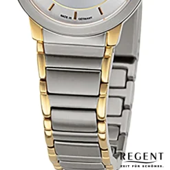 Regent Damen Armbanduhr Analog GM-2131 Quarz-Uhr Metallband bicolor URGM2131