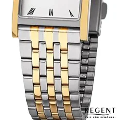 Regent Damen Armbanduhr Analog Metallarmband silber gold URF1332