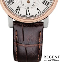 Regent Damen Armbanduhr Analog GM-1606 Quarz-Uhr Leder braun URGM1606