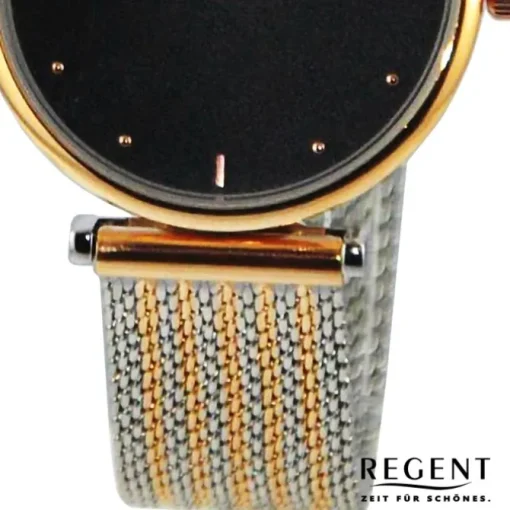 Regent Damen Armbanduhr Analog Metallarmband silber rosegold UR2212501
