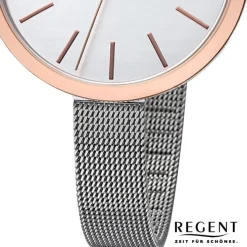 Regent Damen Armbanduhr Analog F-1170 Quarz-Uhr Metall silber URF1170
