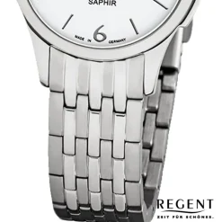 Regent Damen Armbanduhr Analog GM-1615 Quarz-Uhr Metall silber URGM1615