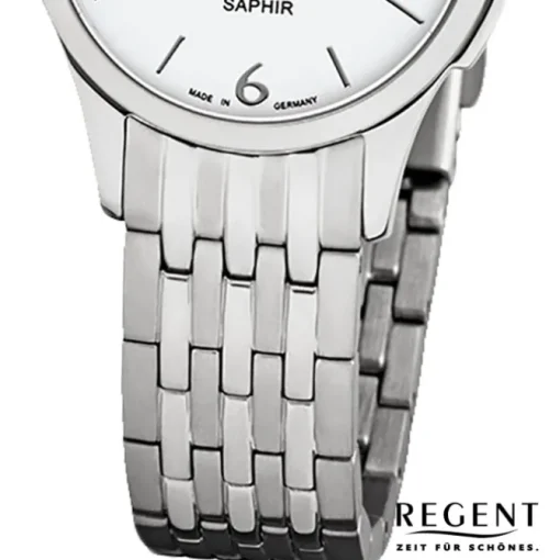 Regent Damen Armbanduhr Analog GM-1615 Quarz-Uhr Metall silber URGM1615